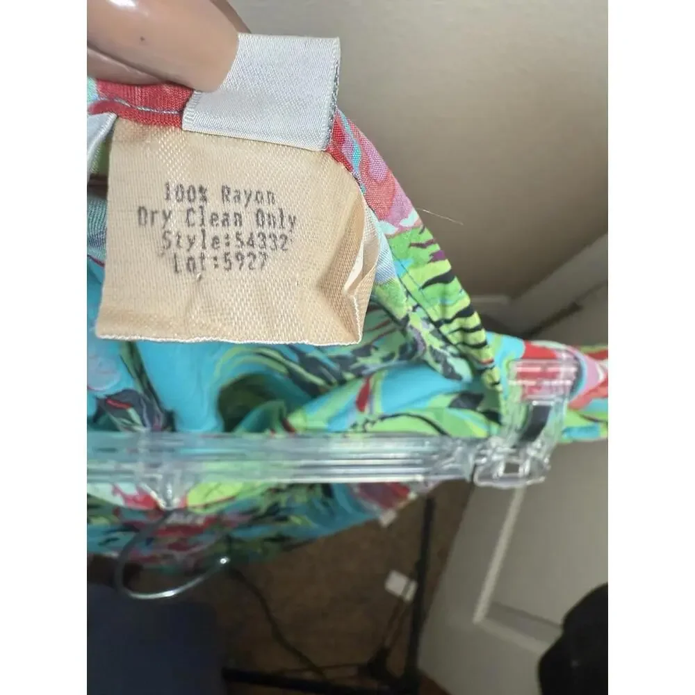 Vtg Ilyse Hart‎ ltd Tropical Floral Print Skirt Sz M Womens Rayon Pull On Skirt